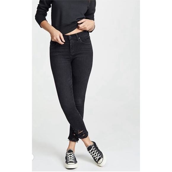 AGOLDE Sophie High Rise Distressed Skinny Crop Jeans Size‎ 24 - Picture 2 of 10